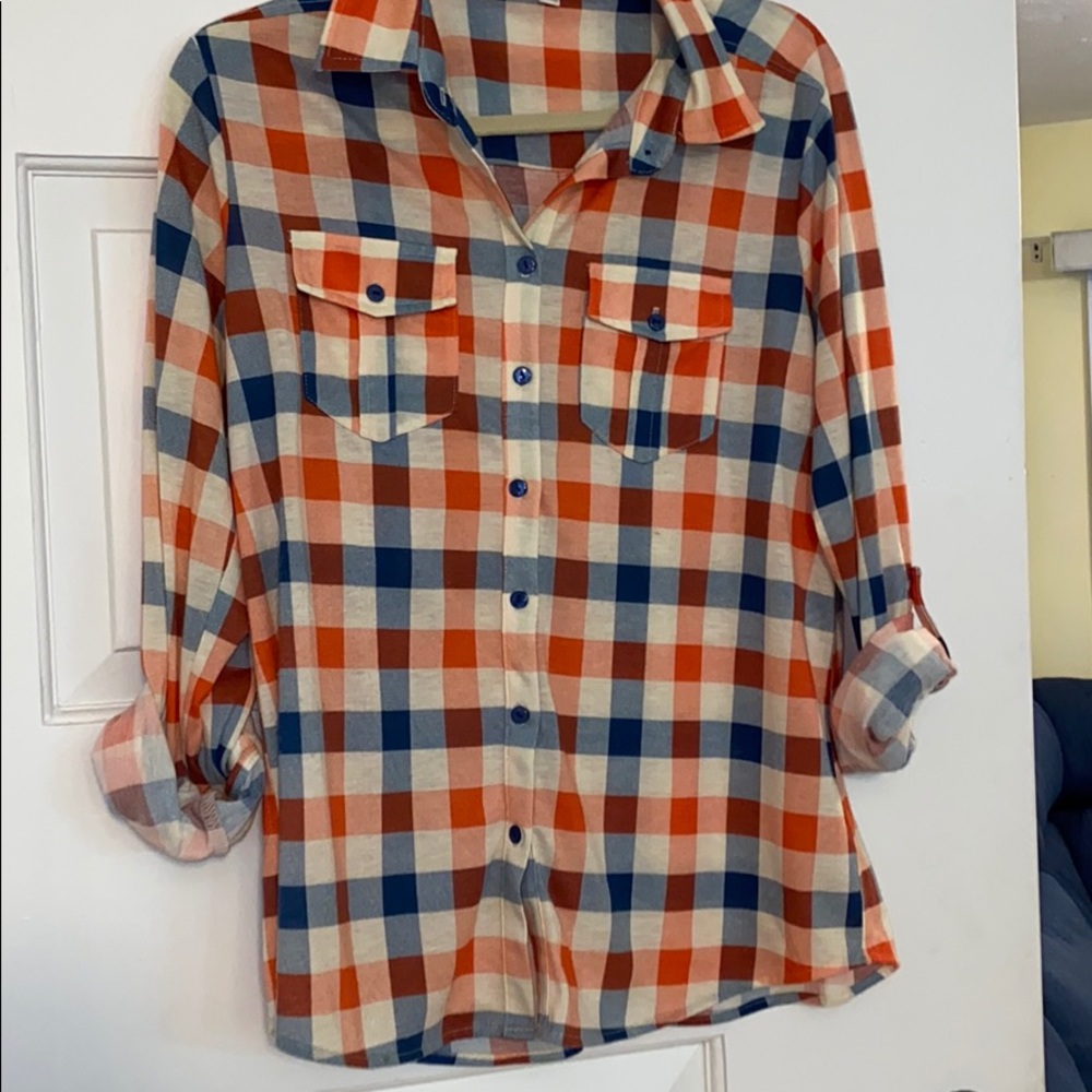 Plaid cotton blouse